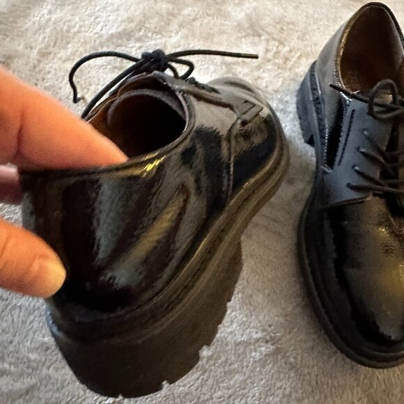 Franco Sarto Sendra Shiny Black Creepers Oxford Shoes Women's size 9 - Picture 4 of 7